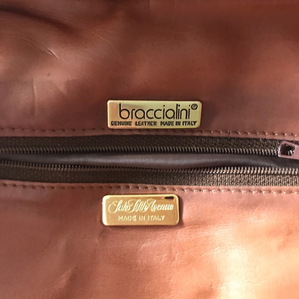 Braccilalini Italian Python Leather/Suede Handbag - image 5